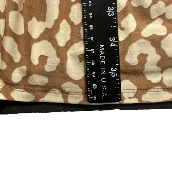 PLANET GOLD Tan Leopard Dress Short Sleeves Slip On Ruffled Tail Size 1X - Picture 5 of 8